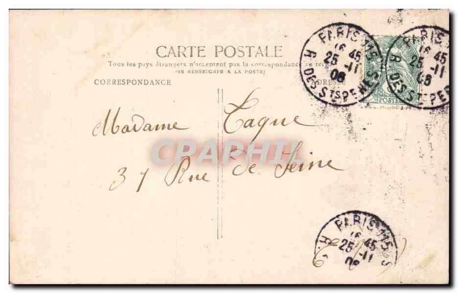 Jeune femme en robe à rayures tenant un bouquet — F.K. — série 806 — Reverso
