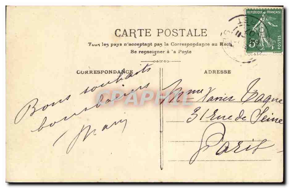 Femme souriante avec bouquet — Bonne Fête — E.L.D. n°4153 — Verso
