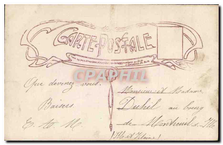 CPA Fantaisie Enfant Don du coeur — Verso