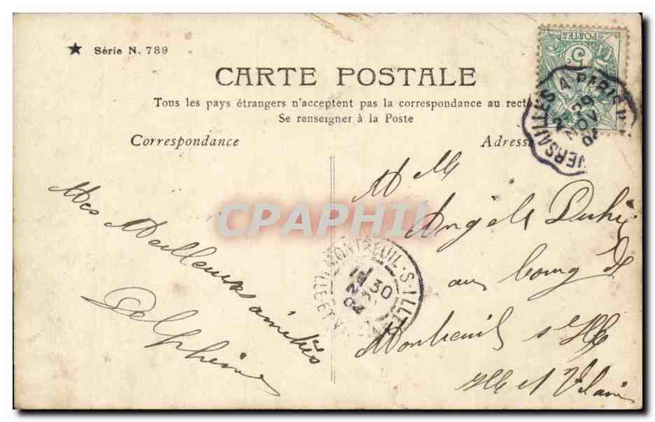 CPA Fantaisie Enfant — Rückseite