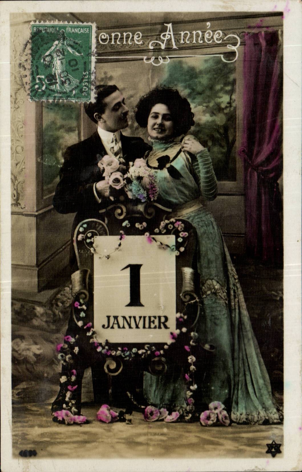 CPA Fantaisie Femme Bonne annee