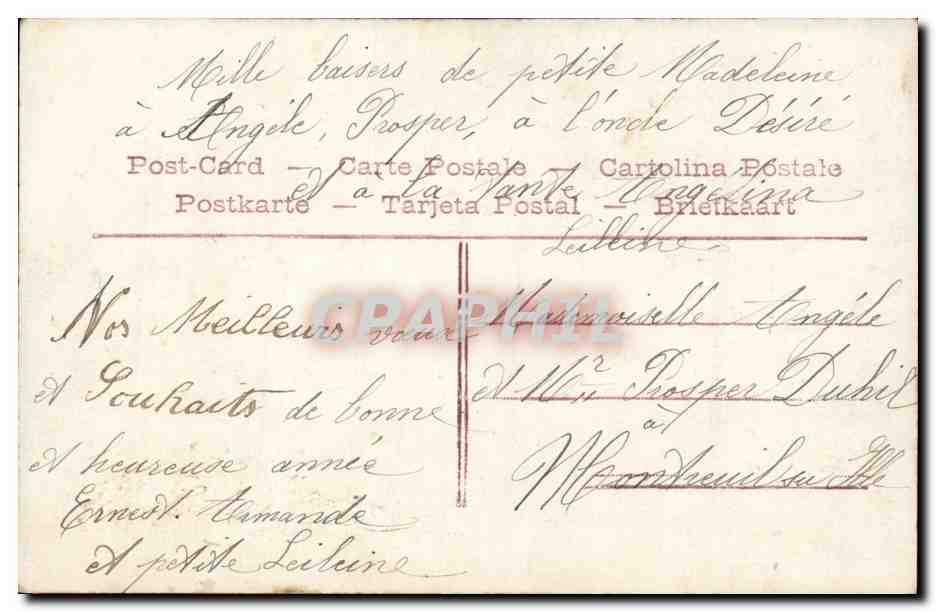 CPA Fantaisie Femme Bonne annee — Verso