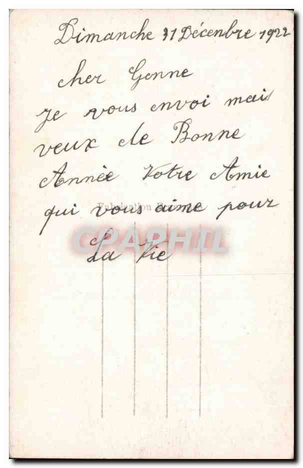 CPA Fantaisie Femme Bonne annee — Rückseite