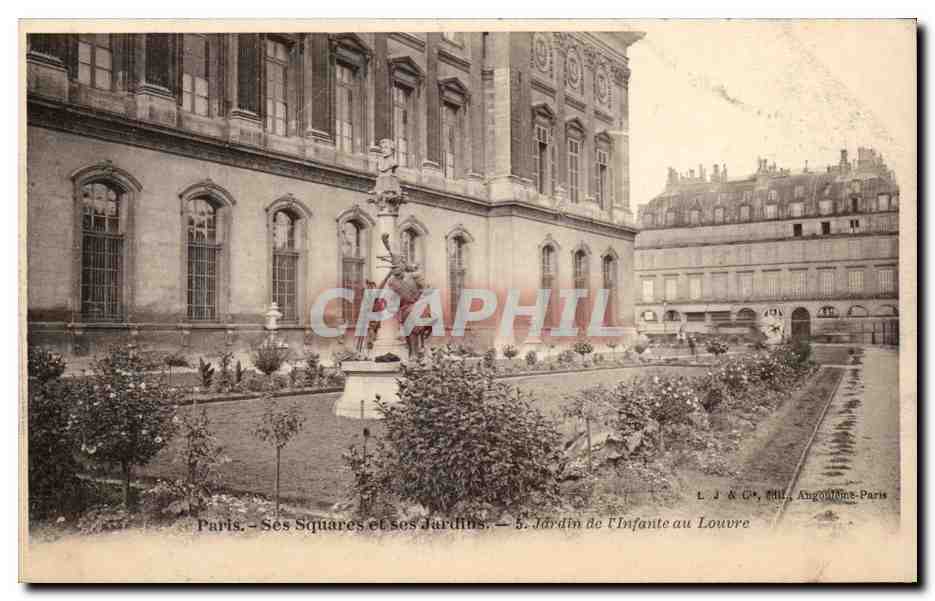 CPA Paris Ses squares et ses jardins Jardin de l'infante au louvre