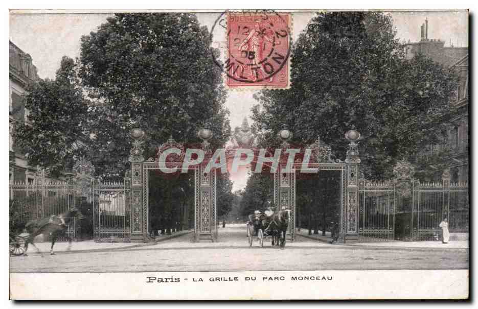 CPA Paris La grille du parc Monceau 