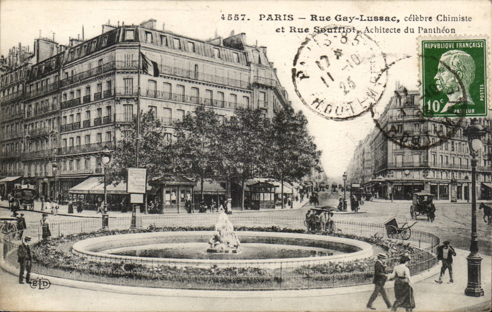 Paris CPA Rue de Gay Lussac ( chimiste ) et rue Soufflot Pantheon