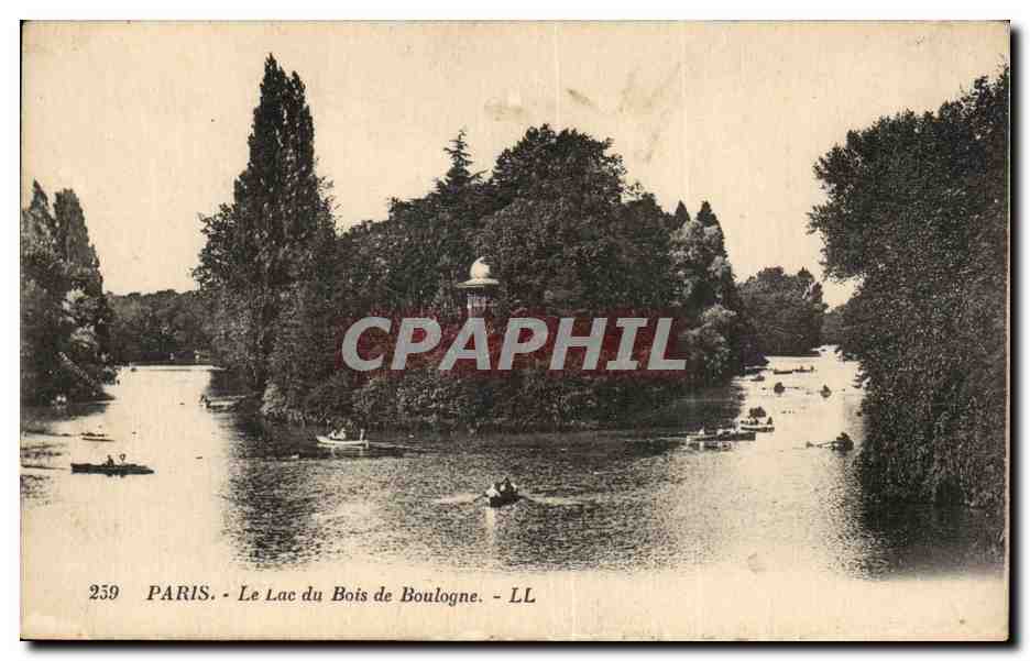 Paris CPA Le lac du Bois de Boulogne