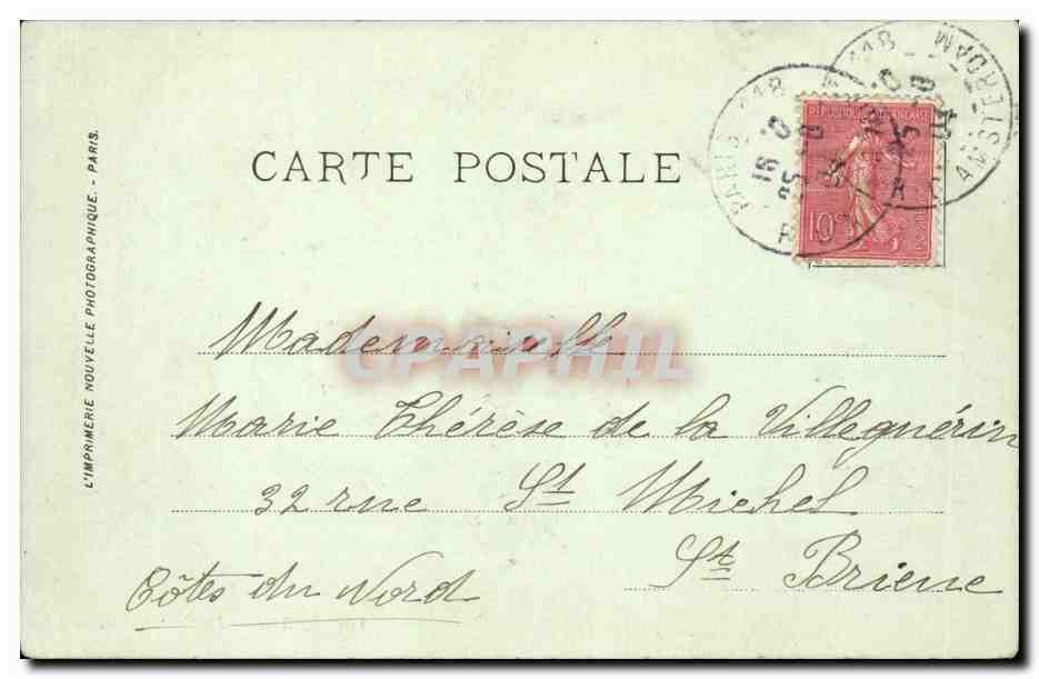 Parijs - La Conciergerie — L'Imprimerie Nouvelle Photographique, n° 110 — Achterkant
