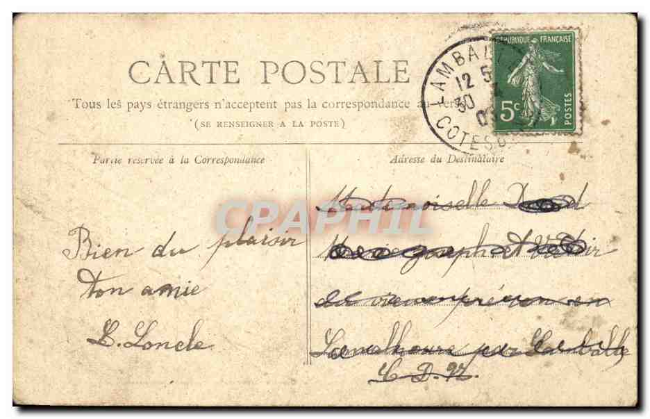 Paris CPA Eglise Saint Augustin — Verso