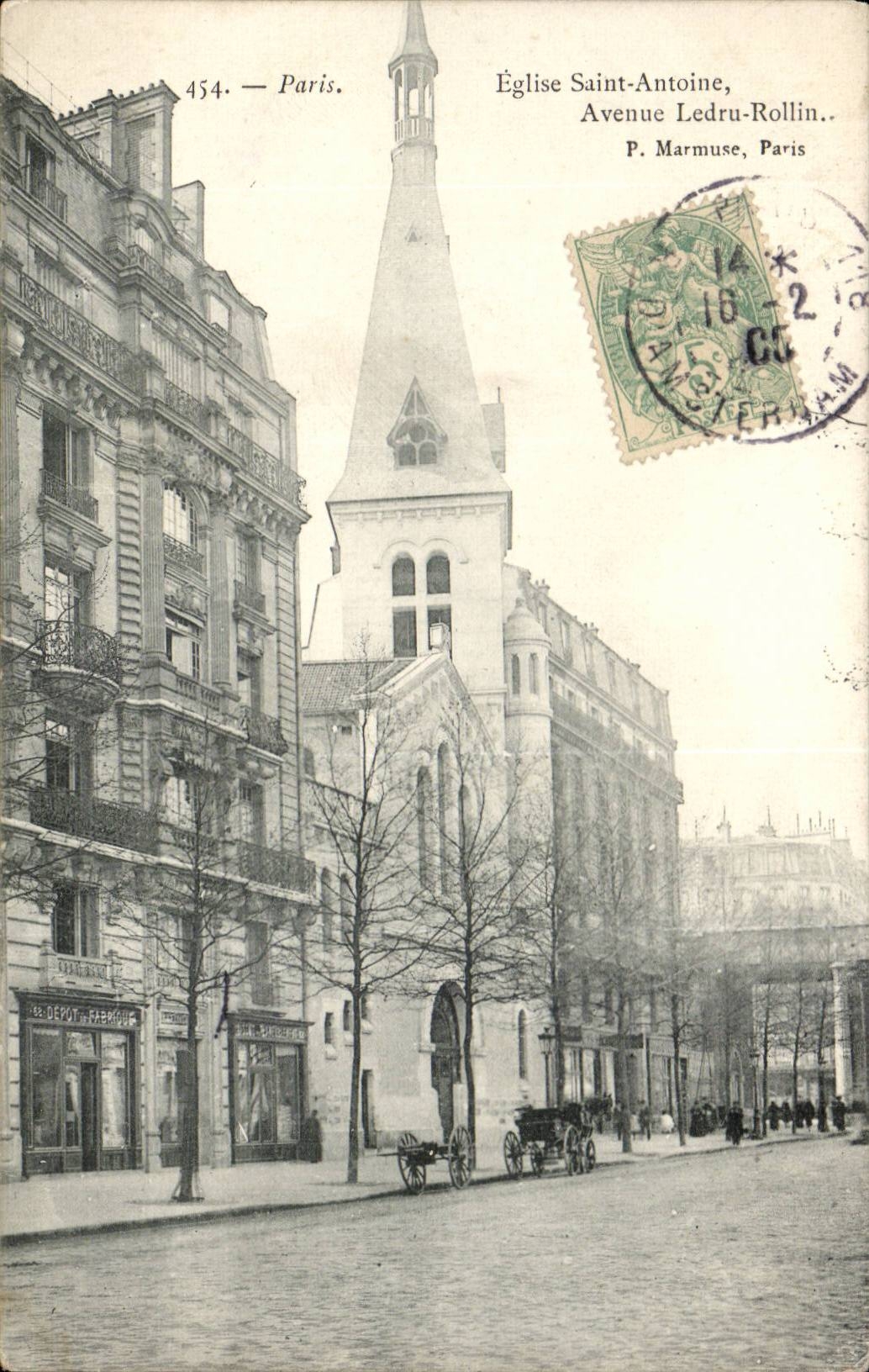 Paris CPA Eglise Saint Antoine Avenue Ledru Rollin