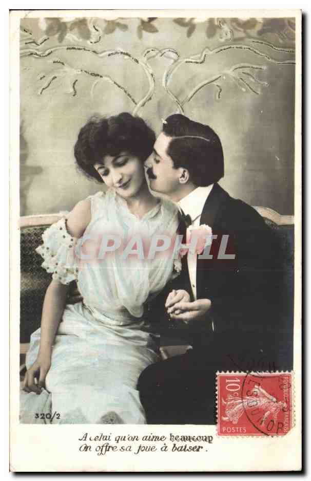 Couple amoureux — texte imprimé et manuscrit — éditeur CPAPHIL, n° 320/2