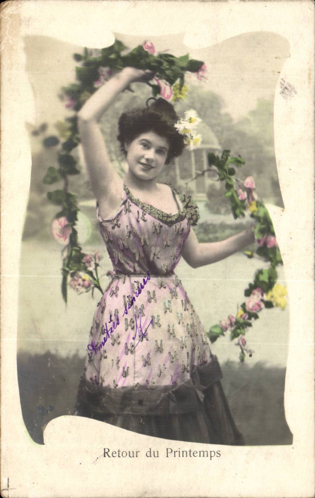 CPA Fantaisie Femme Retour du printemps