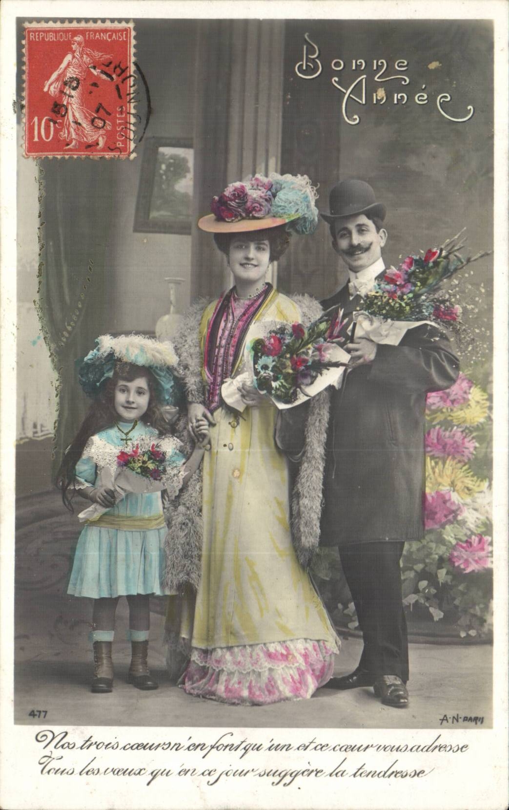 Famille — Nouvel An 1912 — A.N. PARY, n°477