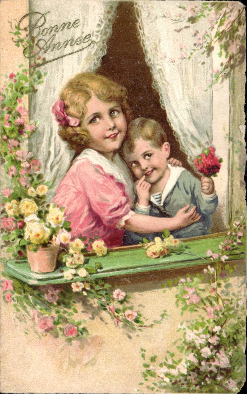 CPA Fantaisie Enfants Bonne annee