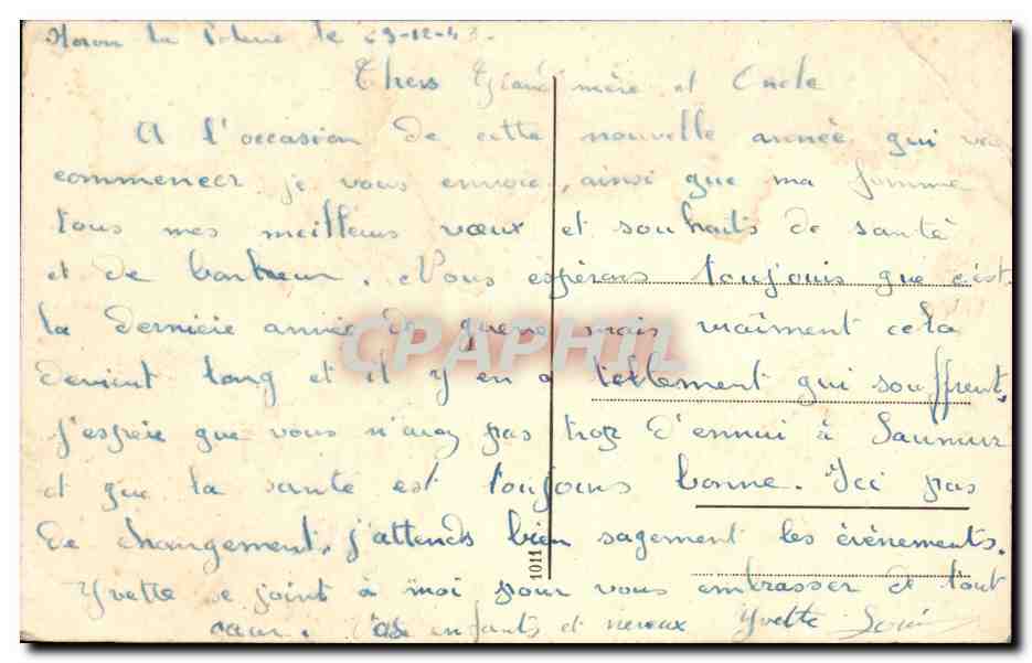 CPA Fantaisie Fleurs Bonne annee — Rückseite