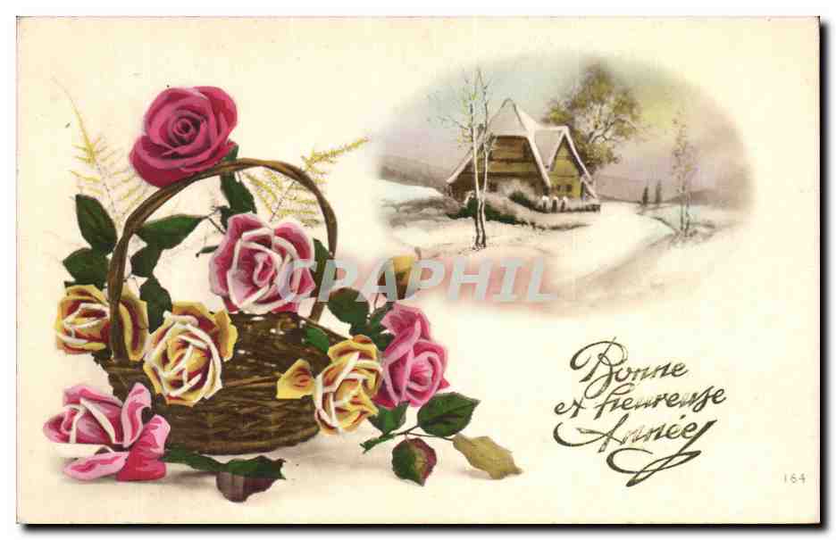 CPA Fantaisie Fleurs Bonne annee