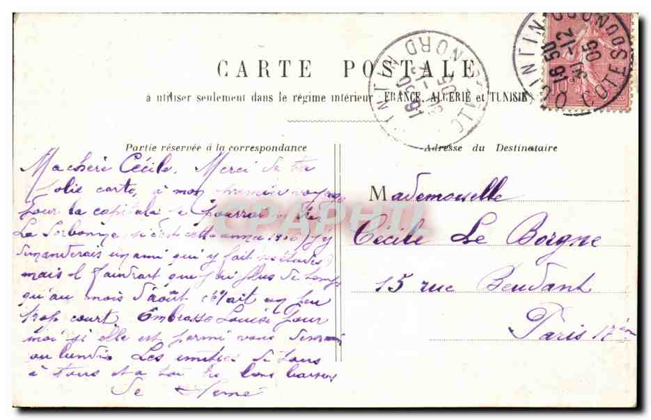 CPA Fantaisie Femme Bonne annee — Rückseite