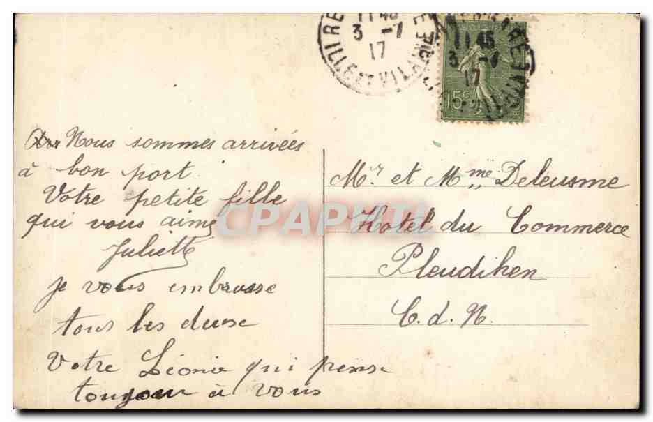Couple amoureux — Tendre bonjour de notre amour — Éditeur Lélio, n° 7501 — Rückseite
