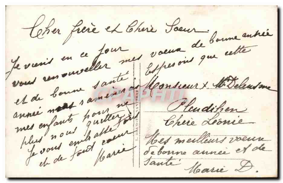 CPA Fantaisie Femme Bonne annee — Back