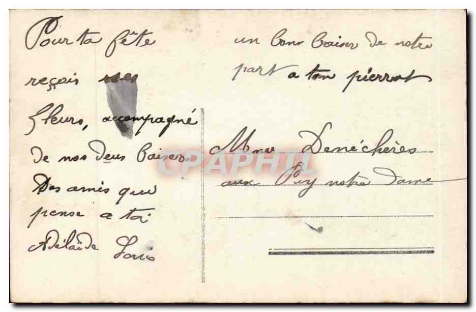 CPA Fantaisie Enfant Garcon Bonne fete — Rückseite