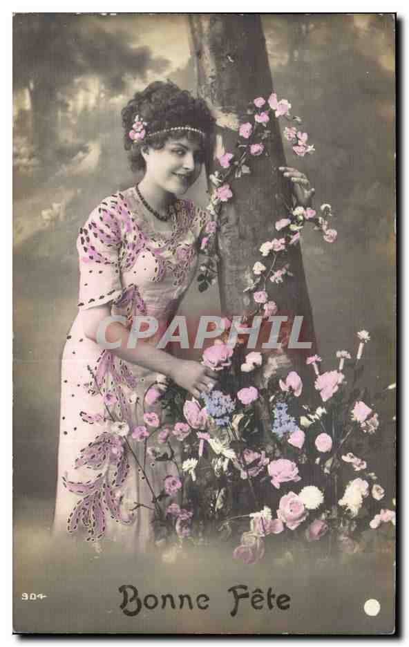 CPA Fantaisie Femme Bonne fete