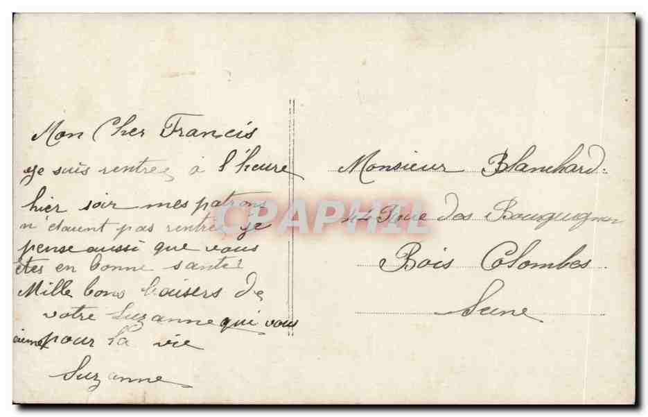 Couple amoureux — décor floral et cœur — éditeur inconnu, n° 803 — Verso