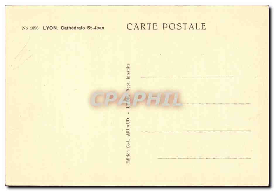 CPA Lyon Cathedrale Saint Jean — Rückseite