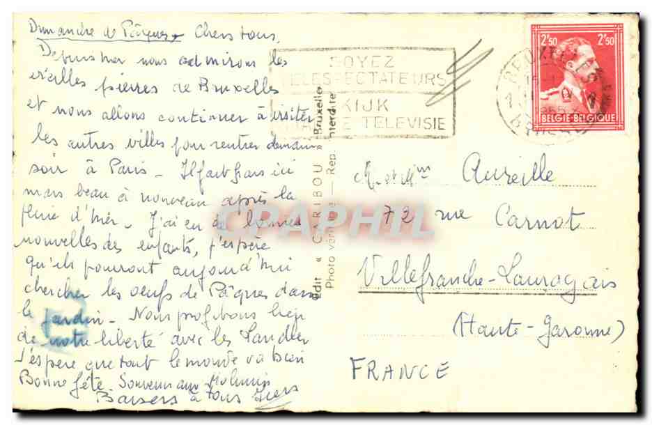 CPA Souvenir de Bruxelles — Rückseite