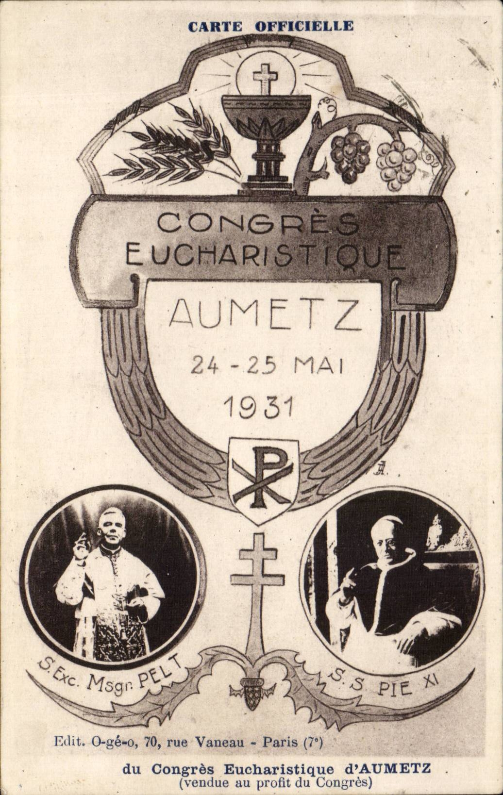 CPA Congres eucharistique Aumetz 24 25 mai 1931 