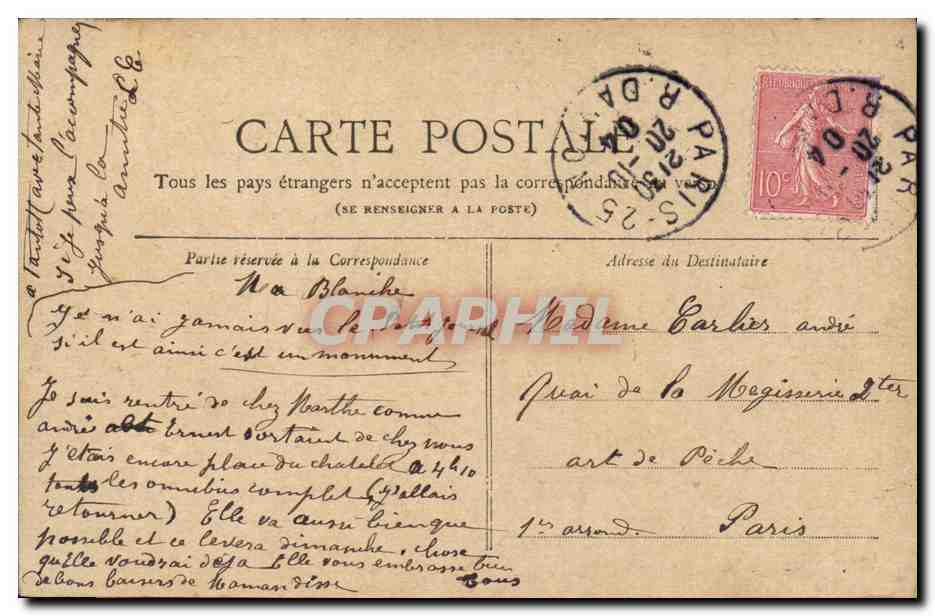 Paris CPA Facade rue lafayette Rue CAdet Le petit Journal — Rückseite