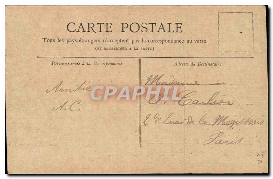 Paris CPA Hotel de ville — Rückseite