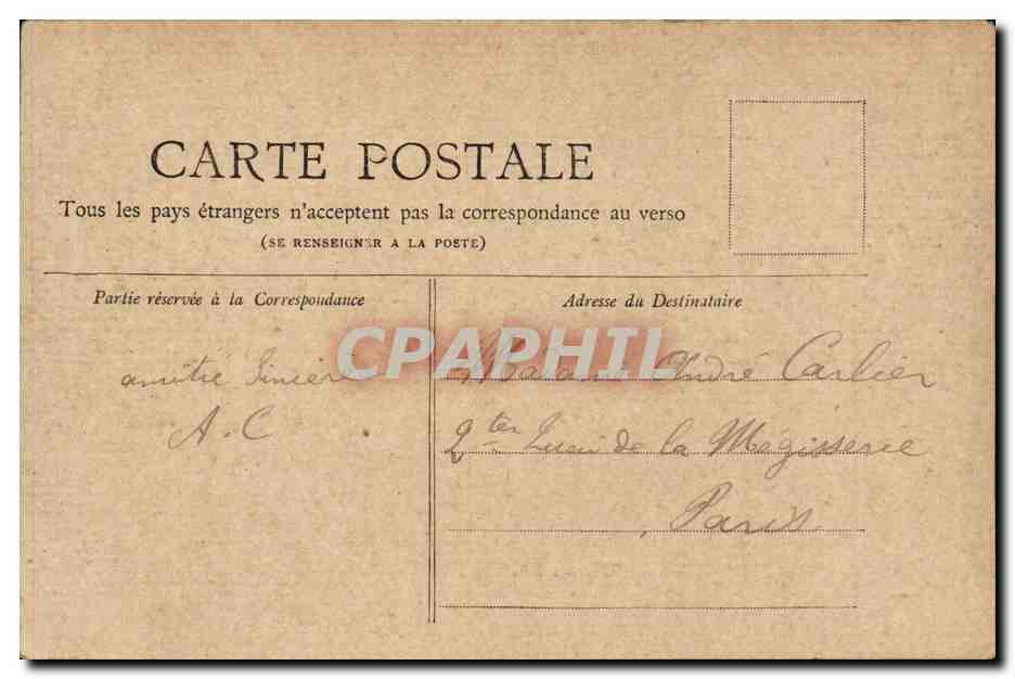 Paris CPA Les champs Elysees — Verso