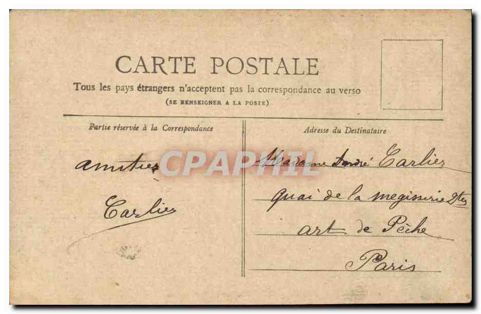 Paris CPA Place de la concorde — Verso