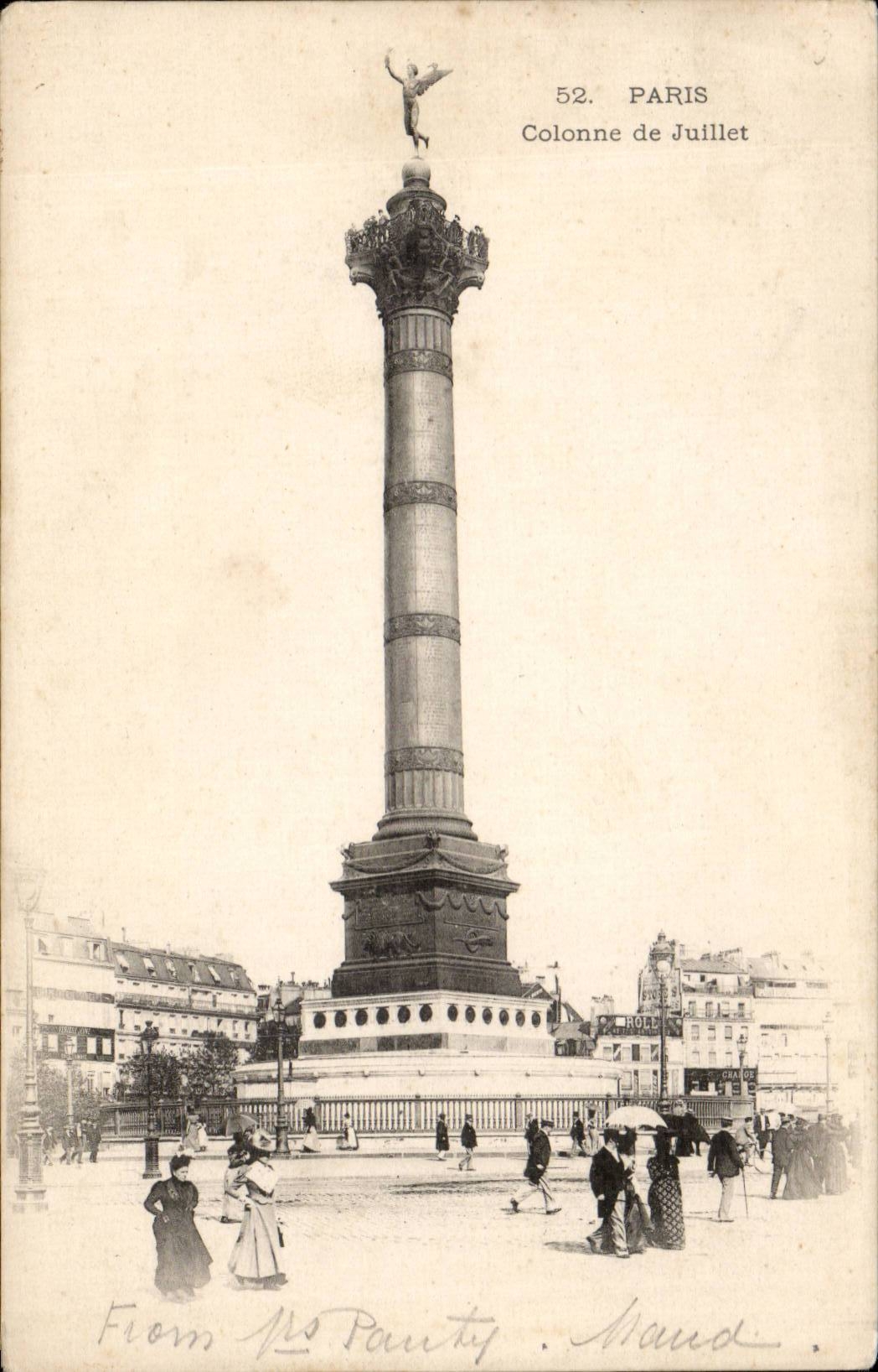 Paris CPA Place de la Bastille Colonne de Juillet