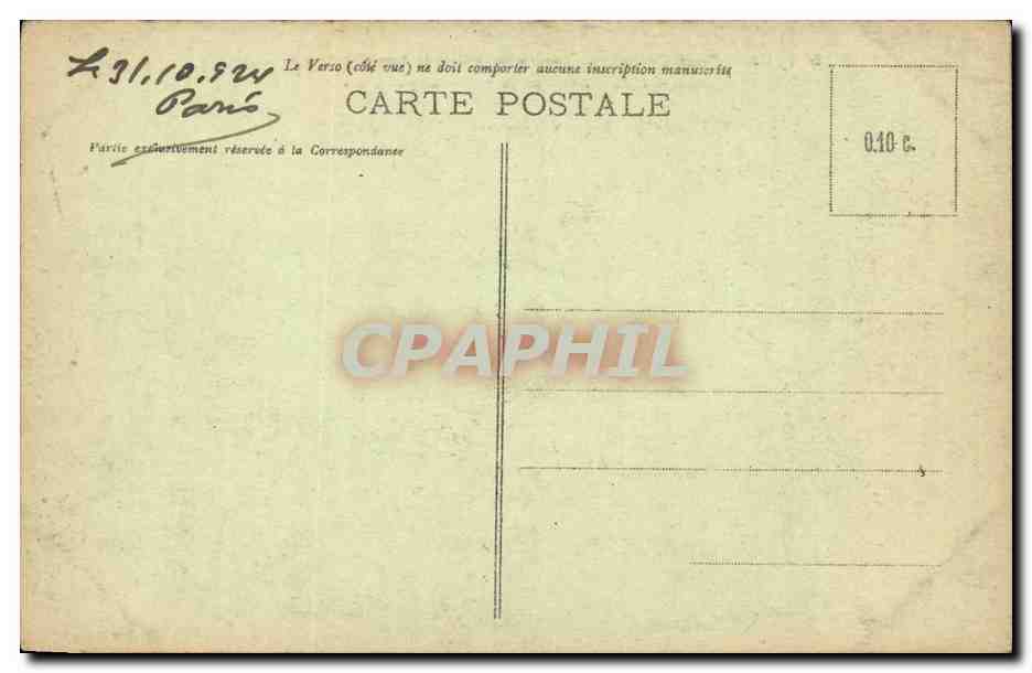Paris CPA Avenue de la Grande armee et l'arc de triomphe — Verso