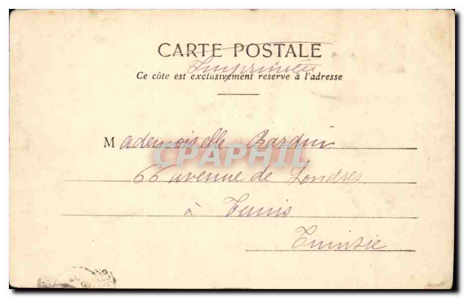 Paris CPA Les Tuileries — Verso