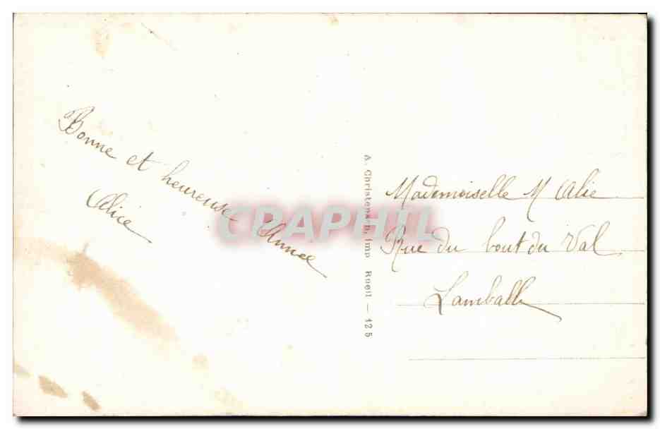 CPA Fantaisie Femme Bonne annee — Rückseite