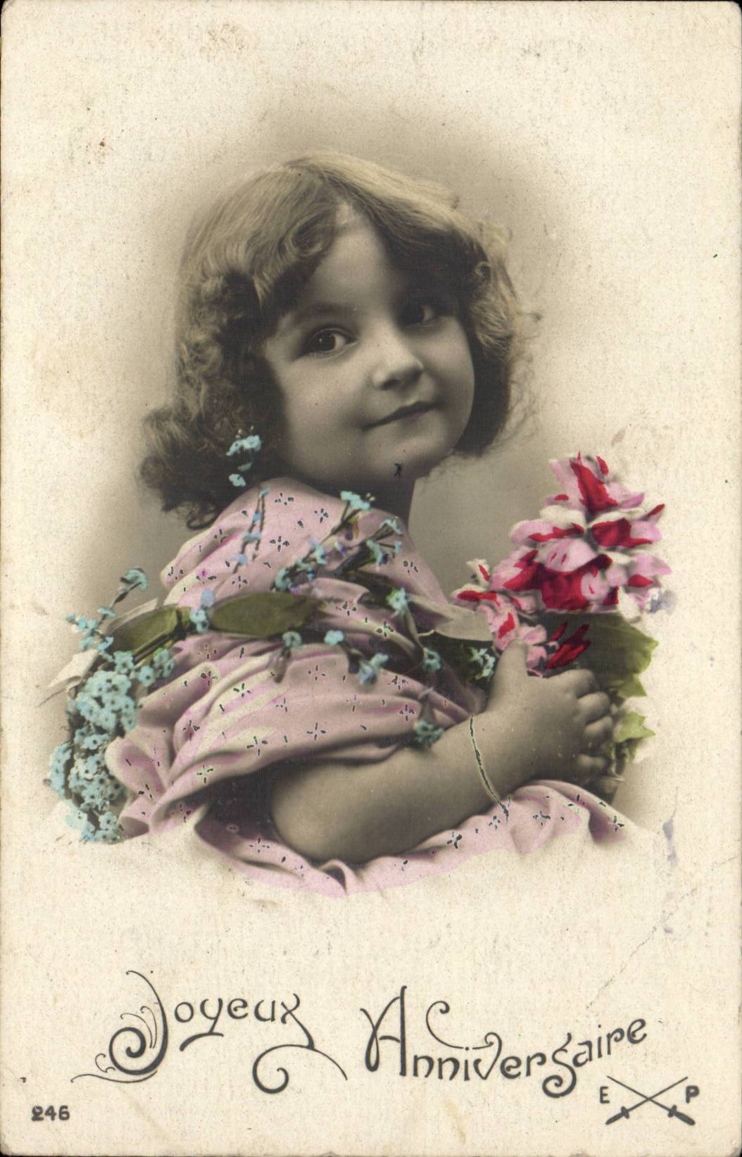 CPA Fantaisie Enfant Joyeux anniversaire