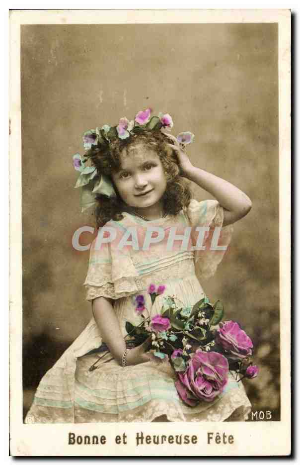 CPA Fantaisie Enfant Bonne et heureuse fete