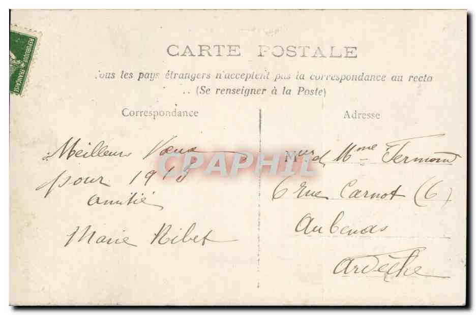 Couple — Nouvel An — Éditeur anonyme, n° 675 — Verso