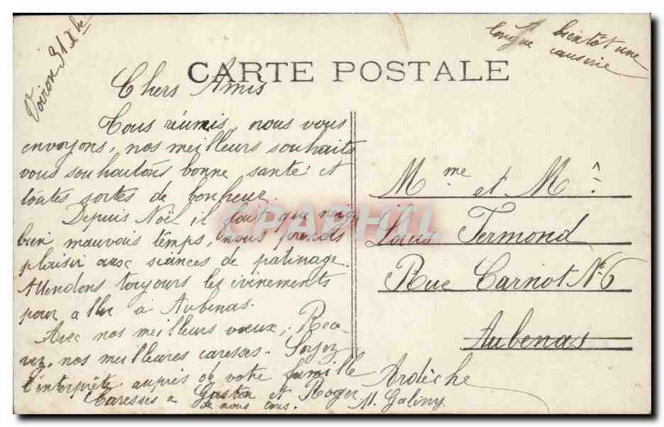 Couple en tenue de fête — Bonne Année — Rolo, n° 354 — Achterkant