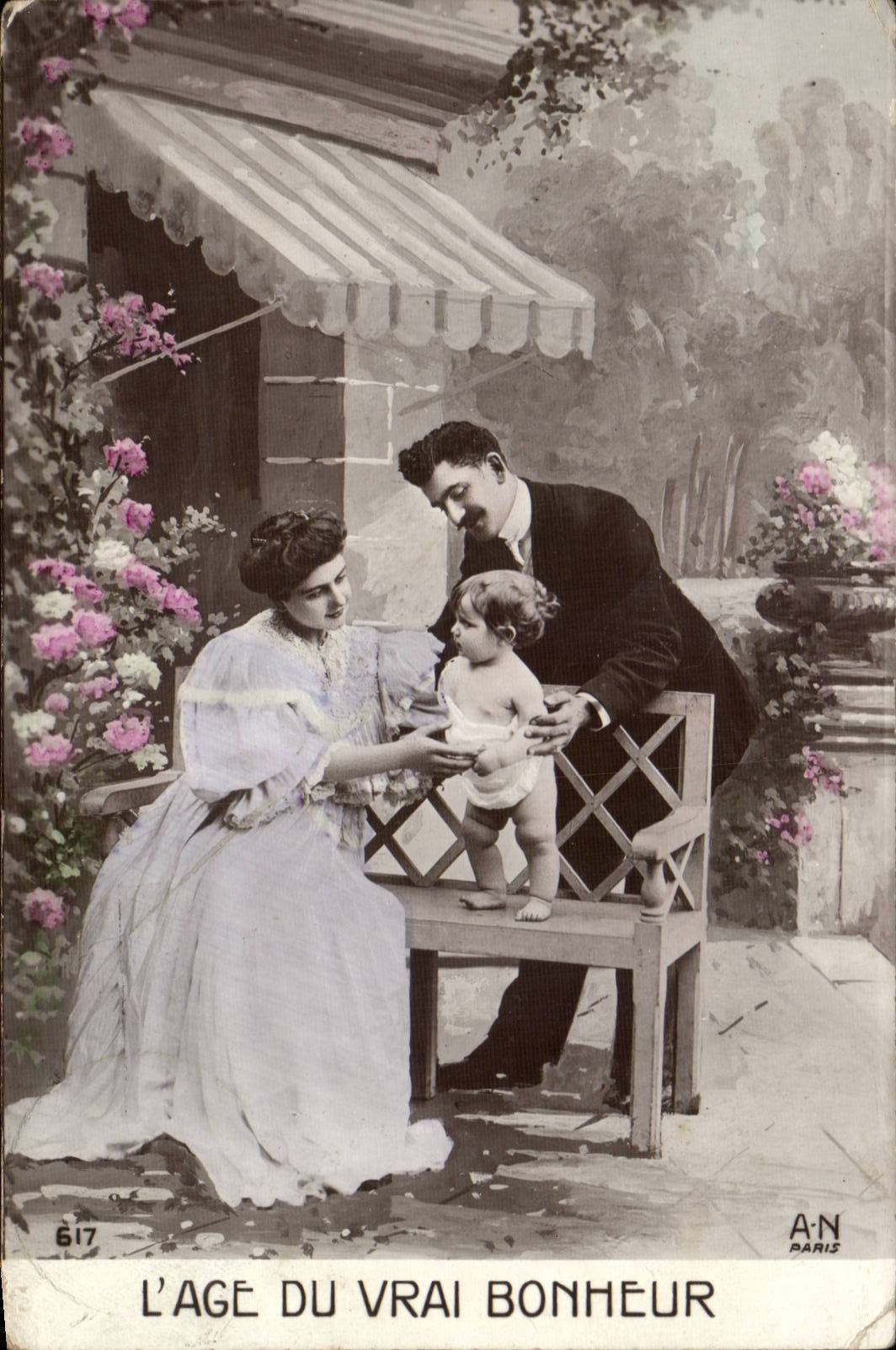 CPA Fantaisie Femme L'age du vrai bonheur