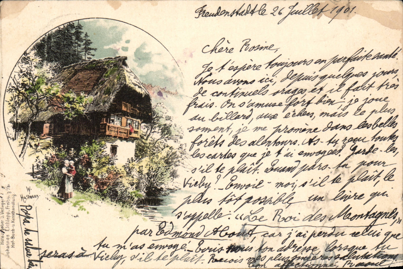 CPA Fantaisie Illustrateur Haissmann Maison dans la montagne ( Allemagne )