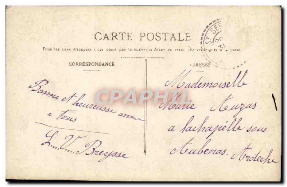 Couple en tenue d'hiver — 'Joyeuse Année' — Éditeur inconnu, n° 305 — Reverso