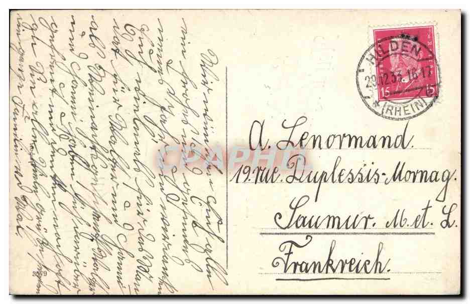 CPA Fantaisie Fer a cheval et trefle — Rückseite