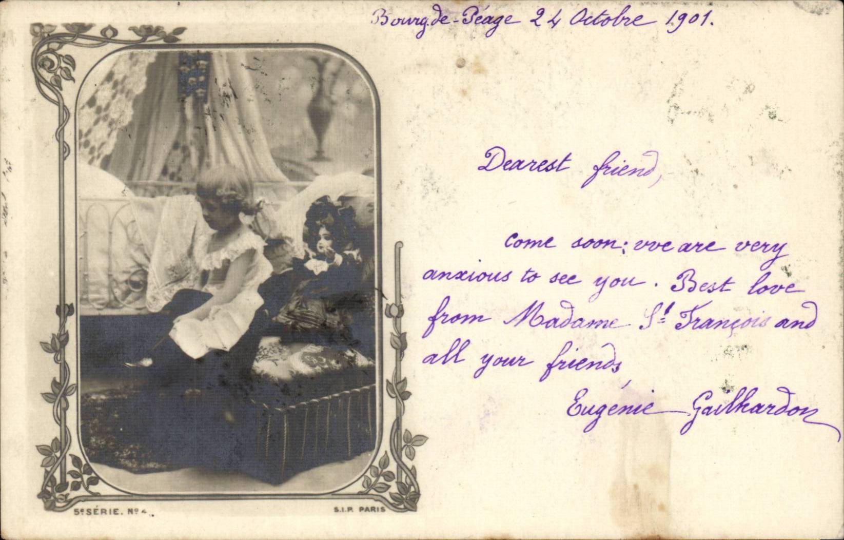 CPA Fantaisie Enfant et pourpee ( Bourg de Peage 1901 ) 
