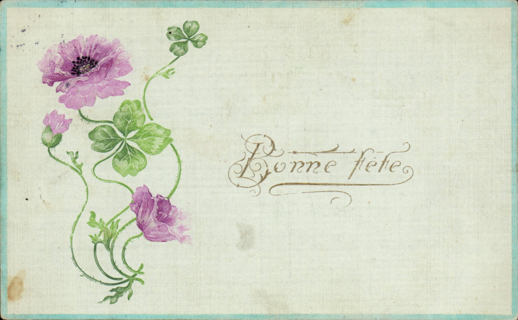 CPA Fantaisie Fleurs Bonne fete