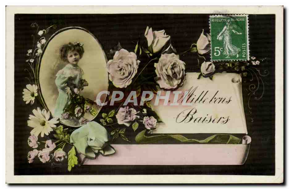 CPA Fantaisie Enfant Mille bons baisers