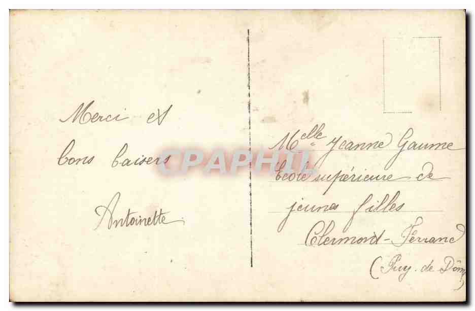 CPA Fantaisie Enfant Mille bons baisers — Verso