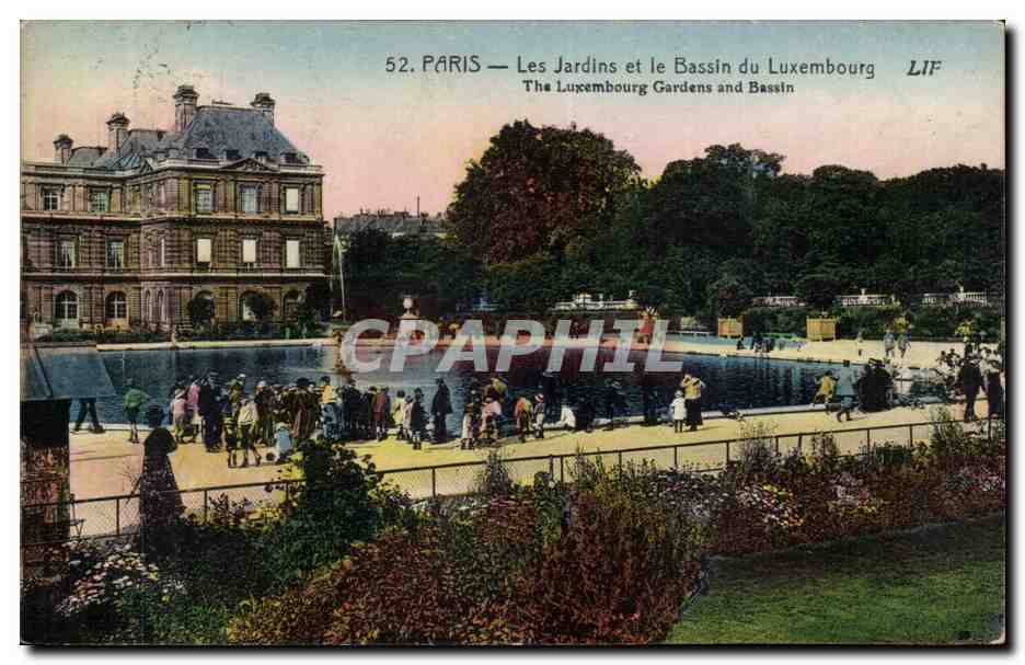 Paris CPA Les jardins du bassin du Luxembourg
